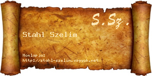 Stahl Szelim névjegykártya